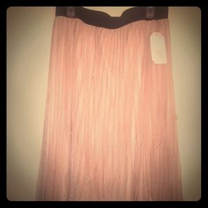 Pink calve length pearl skirt.. (Large)